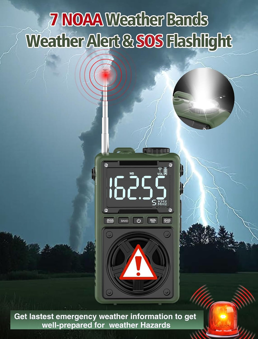 Bluetooth AM FM Shortwave Radio with NOAA Weather Alert,1250mAh Rechargeable ...