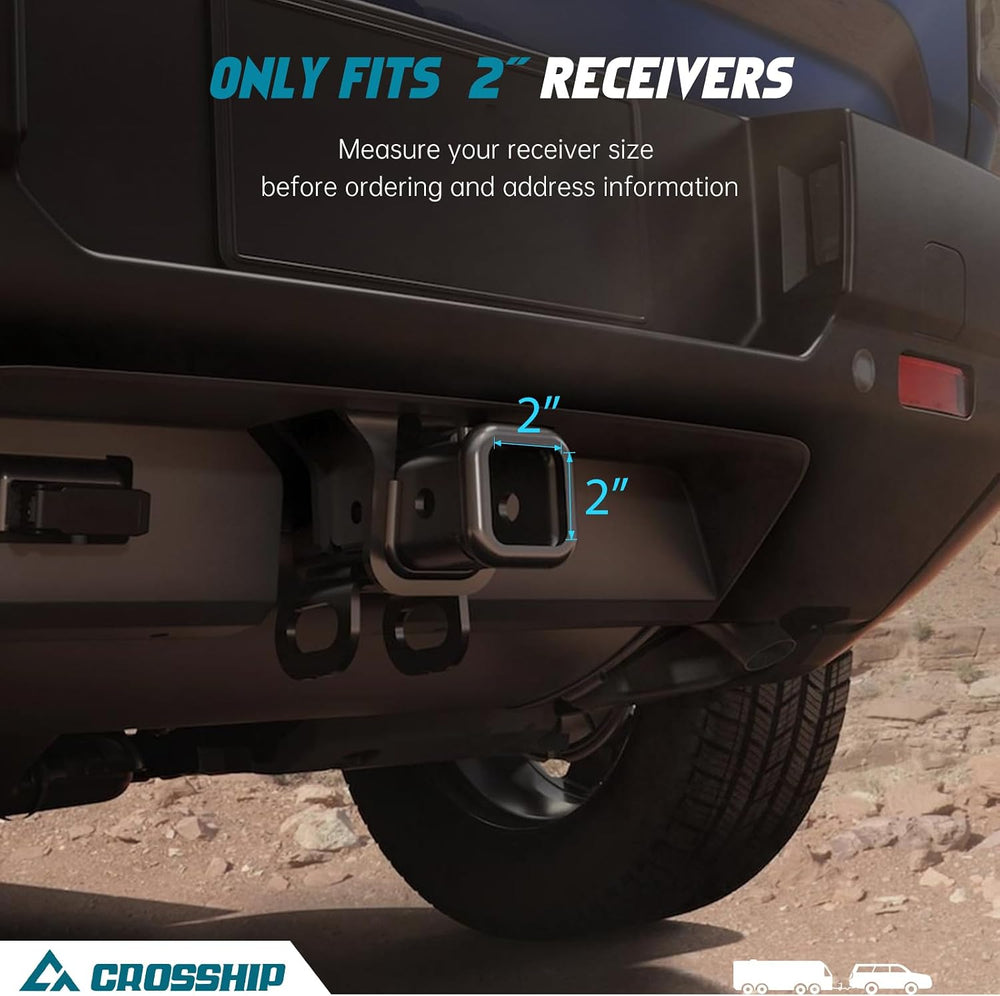 Adjustable Drawbar Trailer Hitch - Fits 2'' Receiver, 8'' Dro...