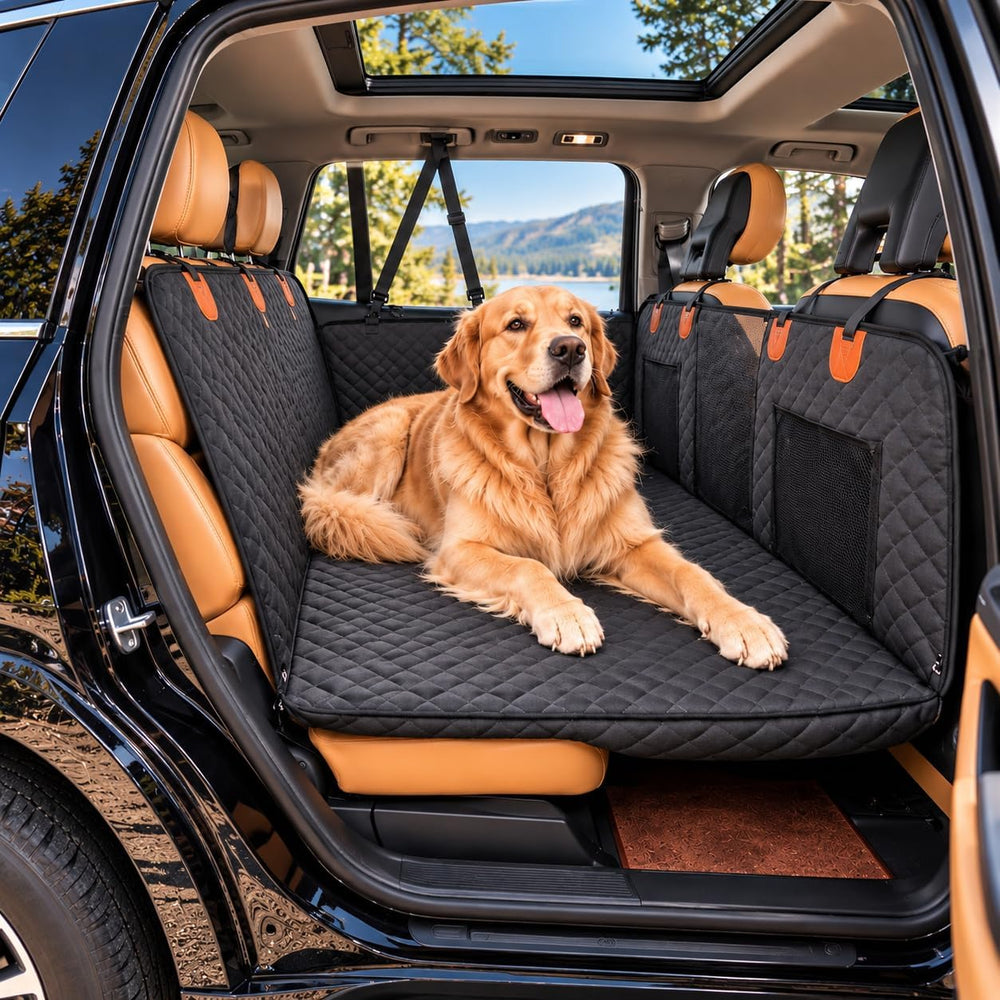Dog Car Seat Cover, Hard Bottom Extender, Waterproof, Large