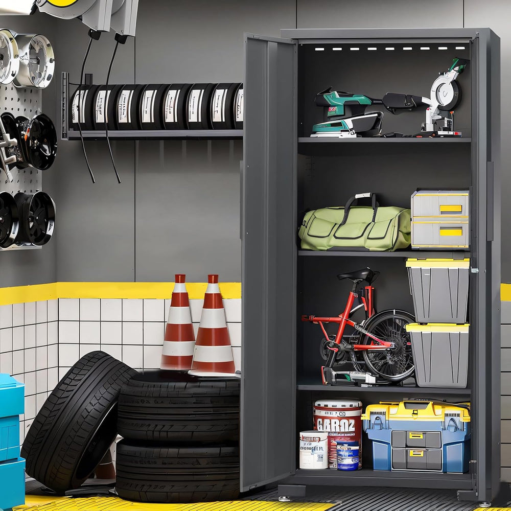 Torin Garage Storage Cabinets System, 12-Pcs Workshop Cabinet Set in Black