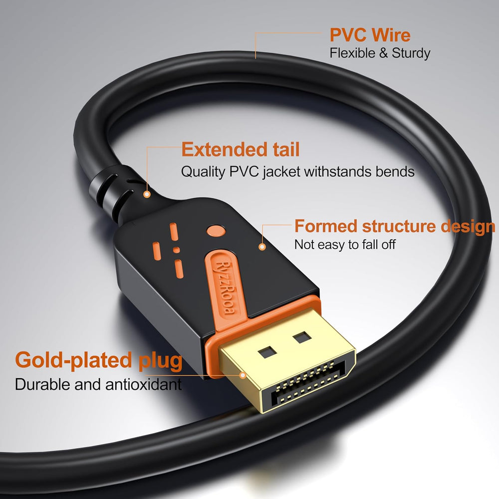 4K DisplayPort to HDMI Cable, 3FT, 10-Pack, Gold-Plated