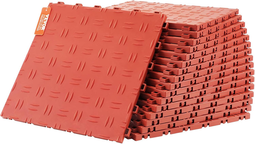 VEVOR Interlocking Floor Covering Tiles, 25 Pack, Non-Slip Double-Sided Texture