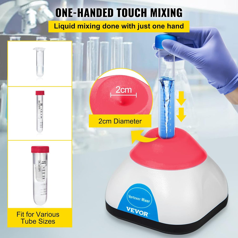 VEVOR Vortex Mixer, 3000RPM Mini Vortex Mixer Shaker, Touch Function Scientif...