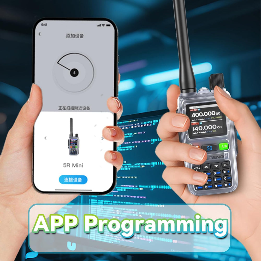 BAOFENG UV5RMINI Two Way Radio NOAA Weather Radio Dual PTT 999CH Survival Rad...