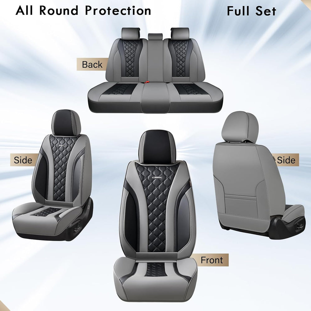 Coverado Car Seat Covers, Seat Covers Full Set, Gray and Black Car Seat Cover...