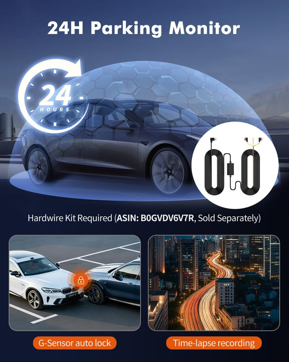 Dash Cam Front Rear Inside, 4K 3 Channel Dashcam with 64GB Card