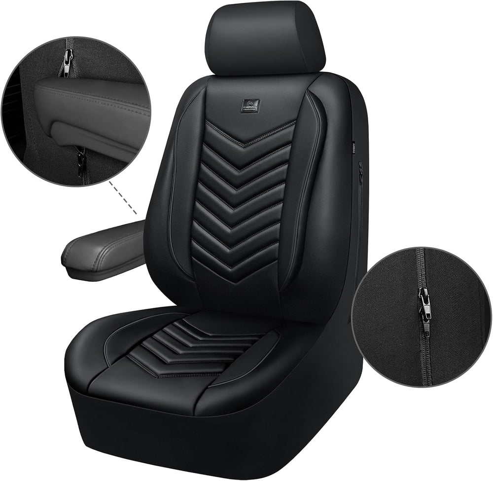 CAR PASS 3D Foam Faux Leather Seat Covers Front Seats,Waterproof Leather Fron...