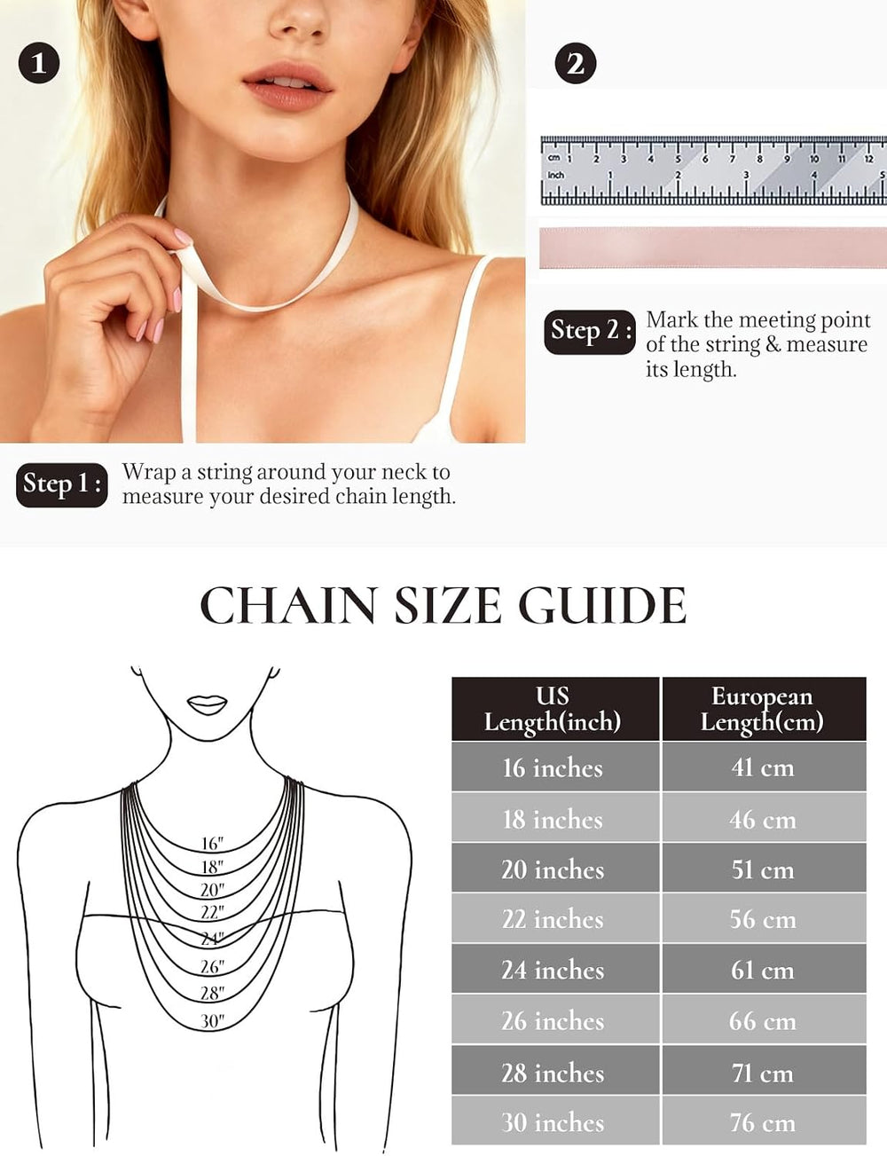 SILVERCUTE 925 Sterling Silver Necklace for Women,1mm/1.3mm/1.5mm/1.6mm Thin ...
