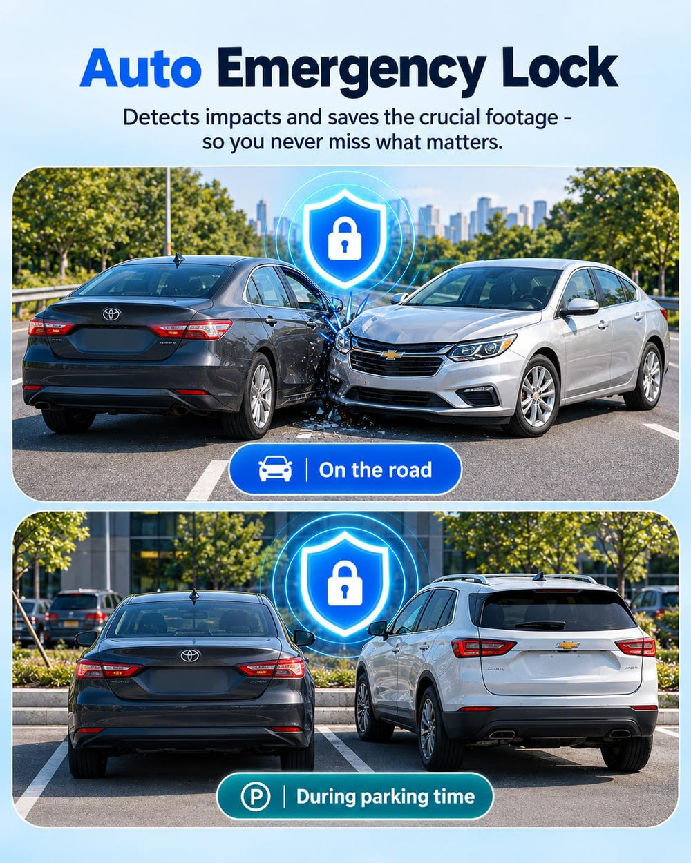 4K Dash Cam Front and Rear, HDR Night Vision, Parking Mode,App Control
