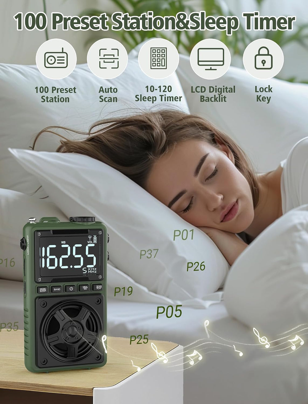 Bluetooth AM FM Shortwave Radio with NOAA Weather Alert,1250mAh Rechargeable ...