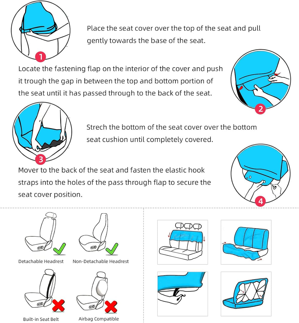 5 Pcs Premium Heart-Shaped Paw Print Car Seat Cover, Breathable & Washabl...