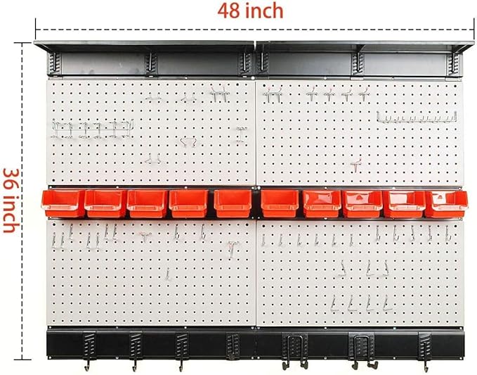 Ultrawall Pegboard Wall Organizer, 48X 36 inch Garage Storage Pegboard