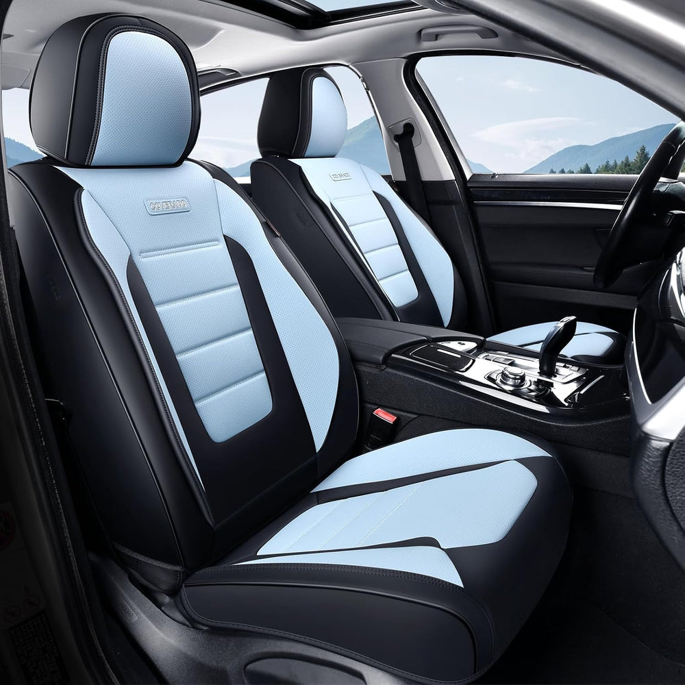 Coverado Car Seat Covers Full Set, Nappa Leather Seat Covers for Cars, Car Se...