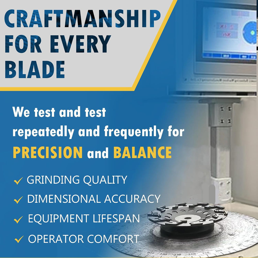 7" PCD Grinding Wheel for Epoxy, Glue, Mastic Removal, 9 Segments