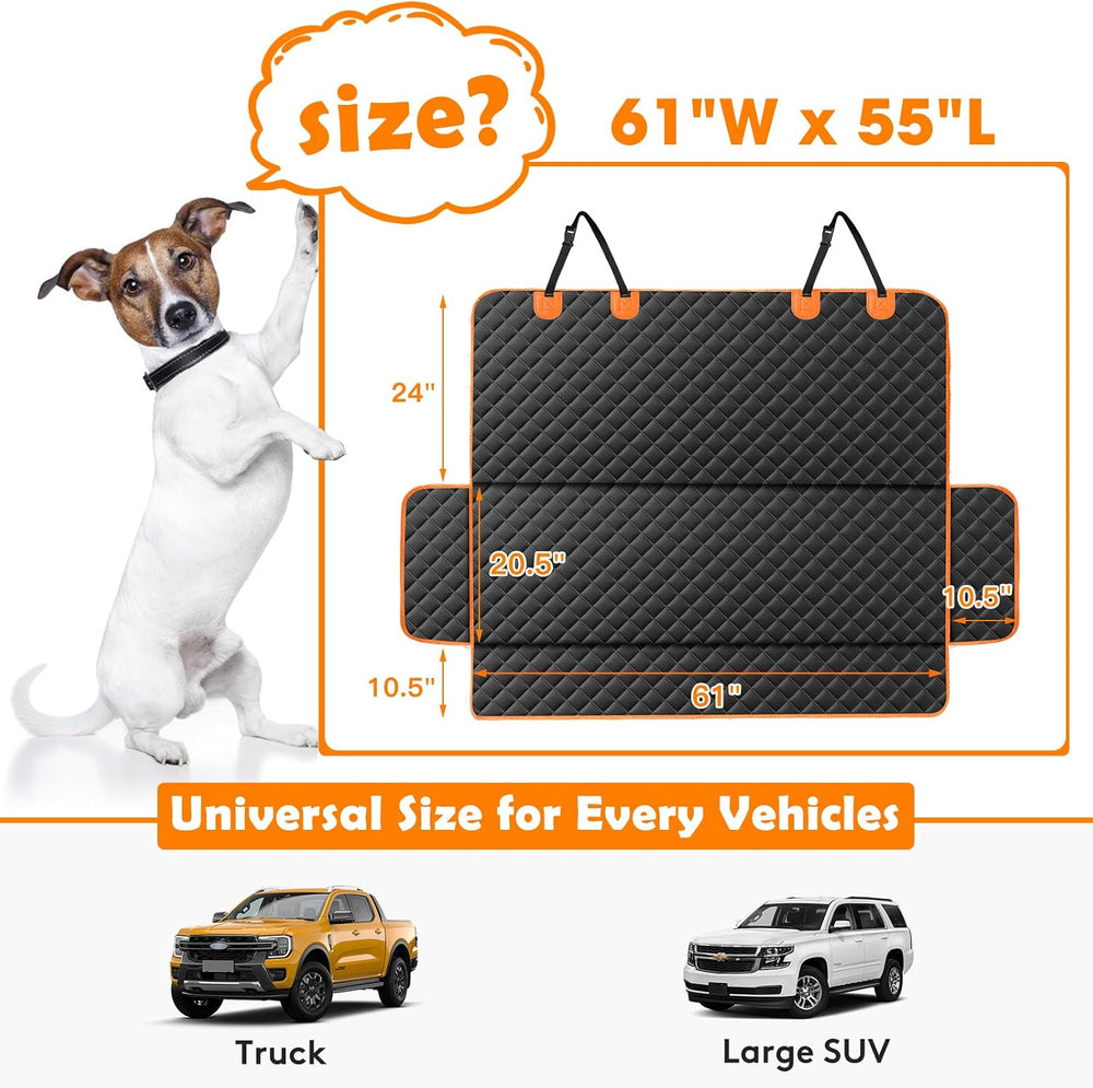 MIXJOY Dog Car Seat Cover for Back Seat, Rear Bench Seat Cover for Trucks