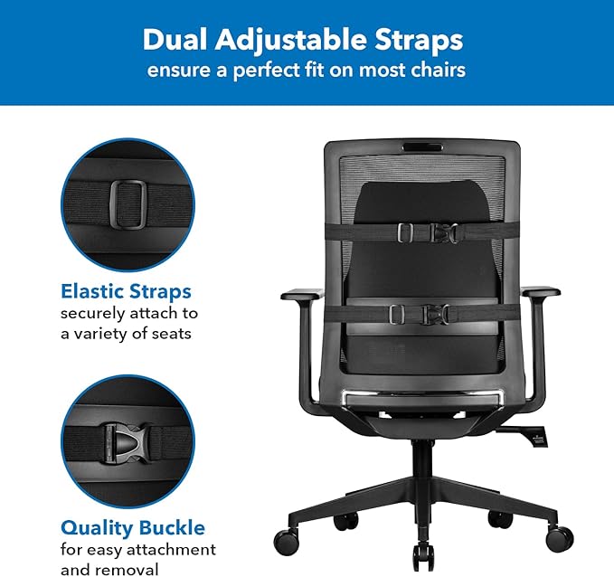 Mount-It! Office Chair Cushion, Lumbar Support Pillow