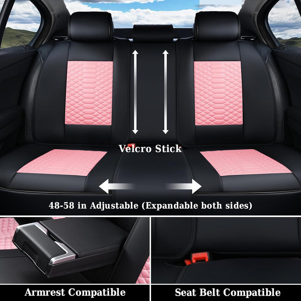 Coverado Seat Covers Full Set, Waterproof Nappa Leather Seat Covers for Cars,...