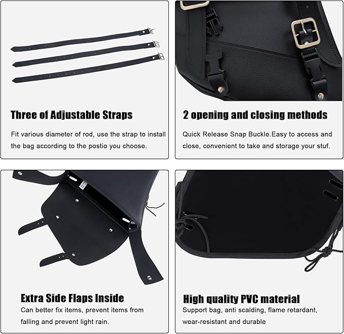 Gargoyle Bells Leather Solo Swing Arm Bag