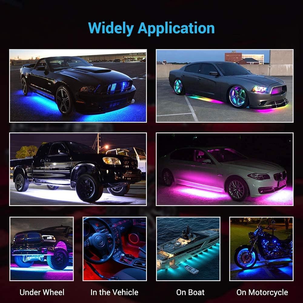 Underglow Kit for Car, Led Underglow Lights with App and Remote Control, 16 M...