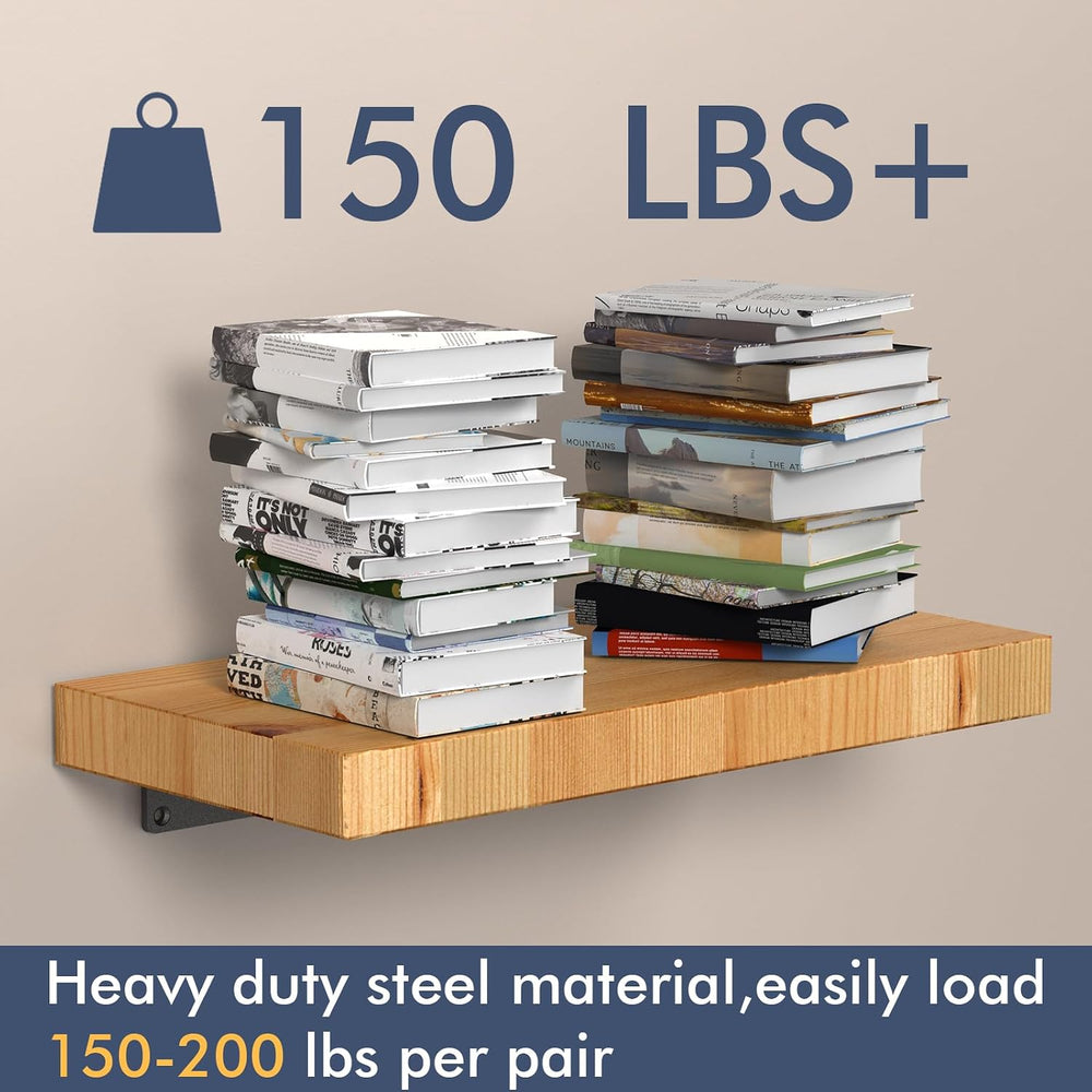 Starunder 10 Inch Floating Shelf Brackets,8 Pack L‑Shape Shelf Supports