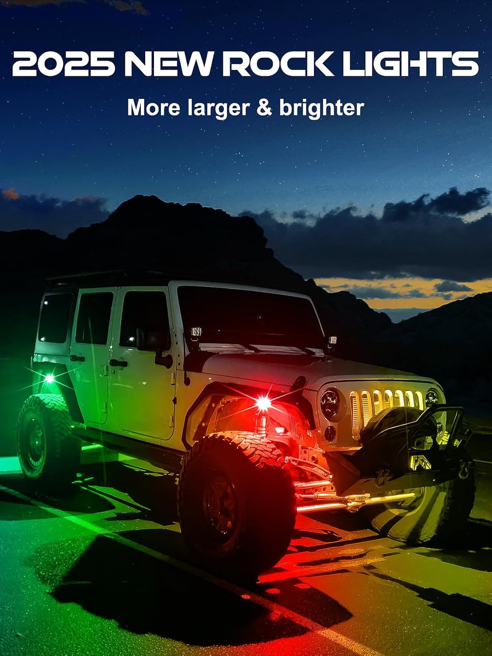 8 Pods RGBW LED Rock Lights Kit - with Brake Light & Turn Signals, Underg...