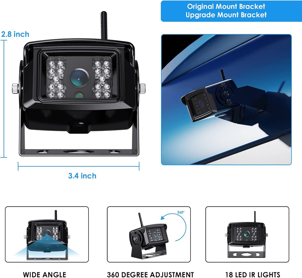 2 CAM 1080P Wireless Backup Camera System with 7'' LCD Monitor