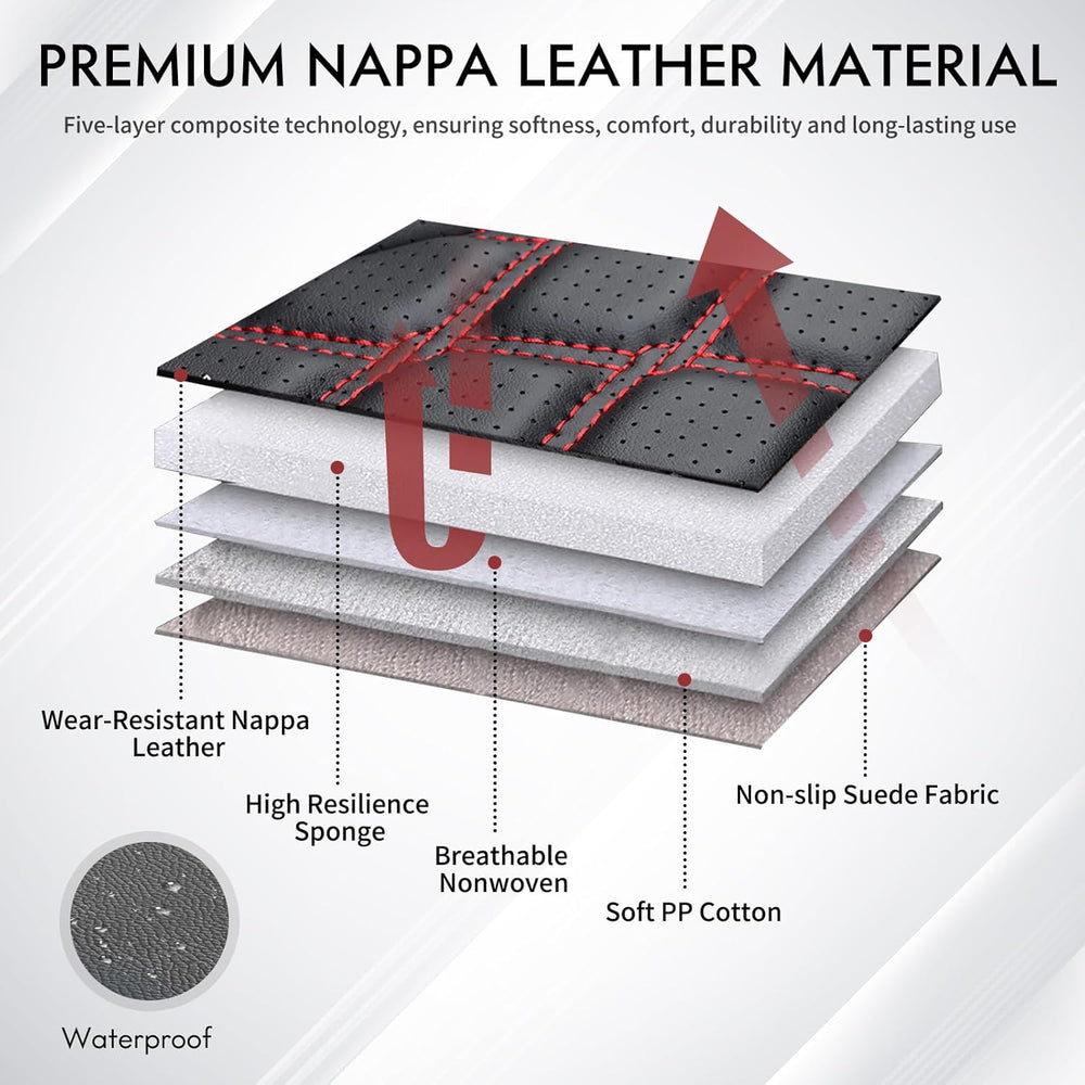 Huidasource Wrangler JK Seat Cover 4 Door, Leather Custom Car Seat Covers