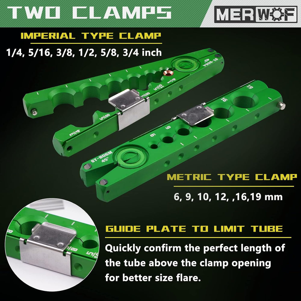 Flaring Tool Kit, 45° Eccentric HVAC Flare Tool for 1/4'' - 3/4'&...
