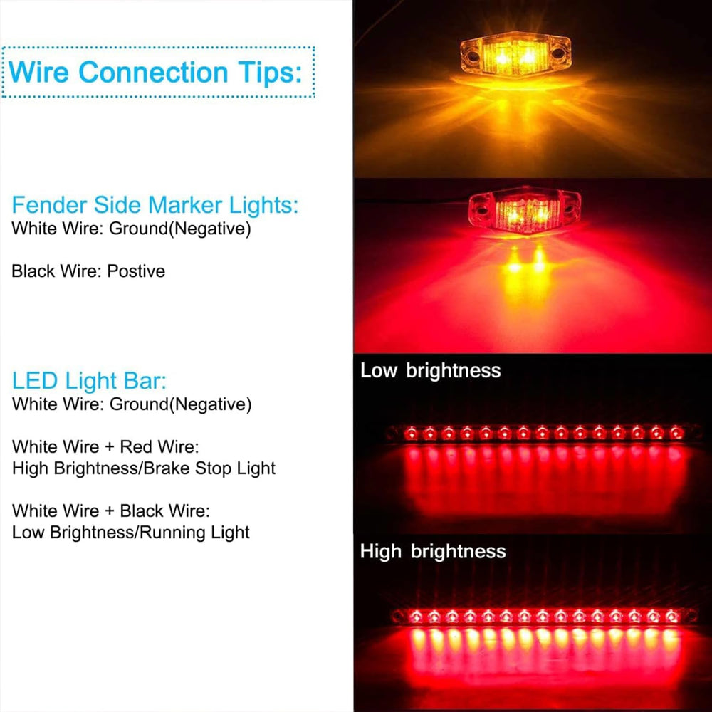 LIMICAR Boat Trailer Lights Kit Submersible 15-LED Brake IP67
