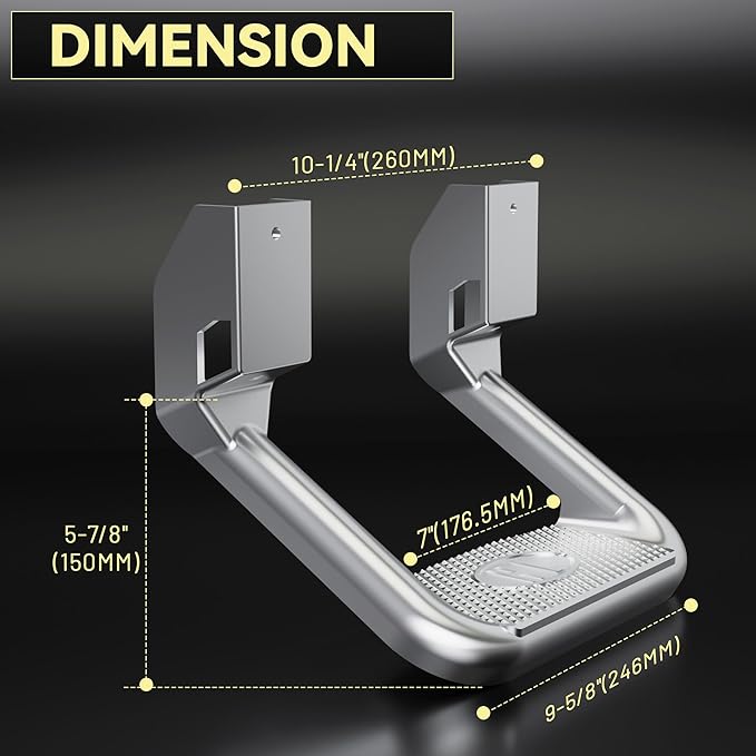 KUAFU Pair Aluminum Universal Side Step Compatible