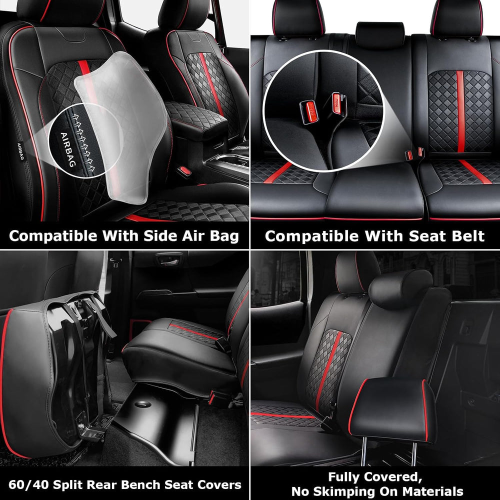 Carlimeki Leather Seat Covers Custom Fit for Tacoma Gen 3rd (2016-2023)
