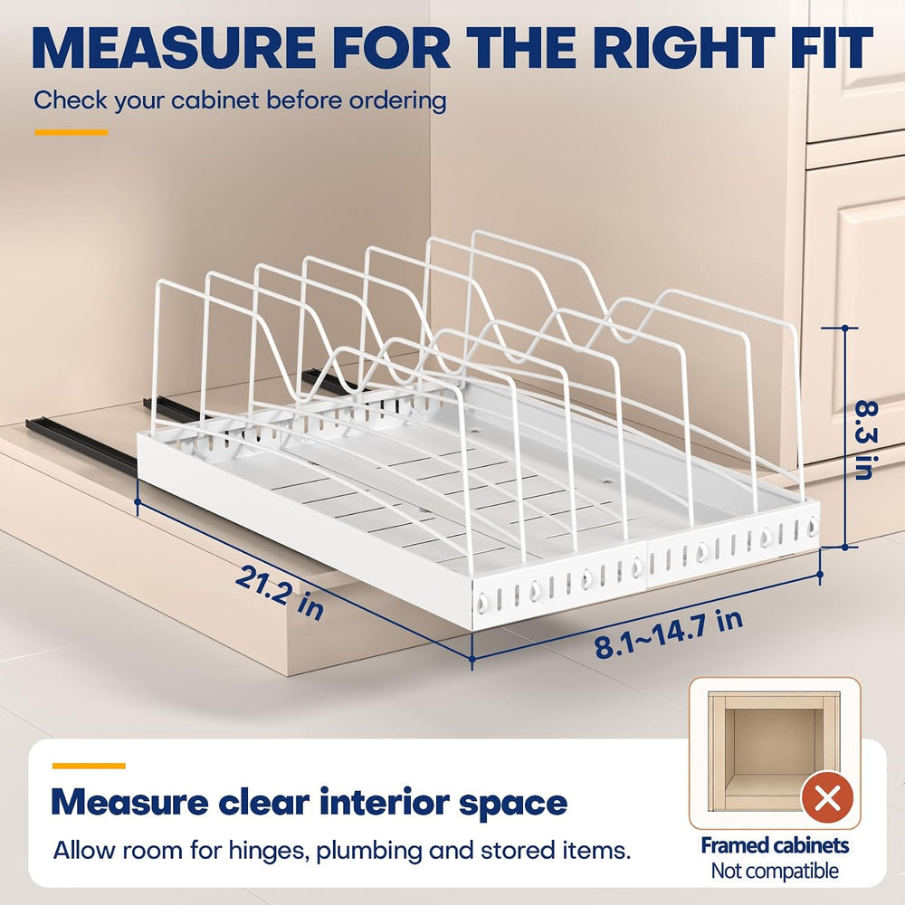 Pull Out Cabinet Organizer for Cookie Sheet, Cutting Board, Baking Sheet
