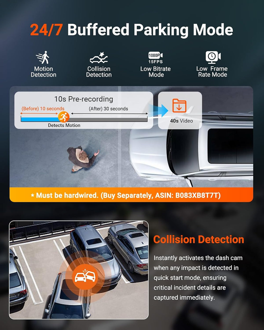 Vantrue N4S 3 Channel Dash Cam Front and Rear Inside