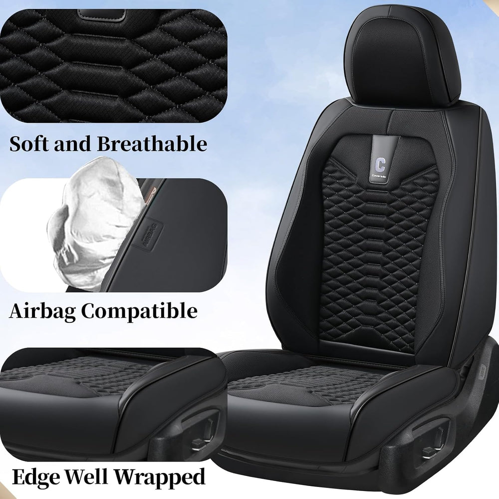 Coverado Car Seat Covers Full Set, 5 Seats Universal Seat Covers for Cars, Br...