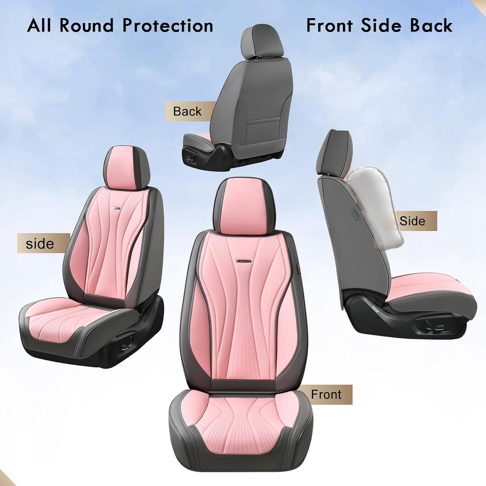 Coverado Car Seat Covers Full Set, Universal Seat Cover for Cars, Luxury Faux...