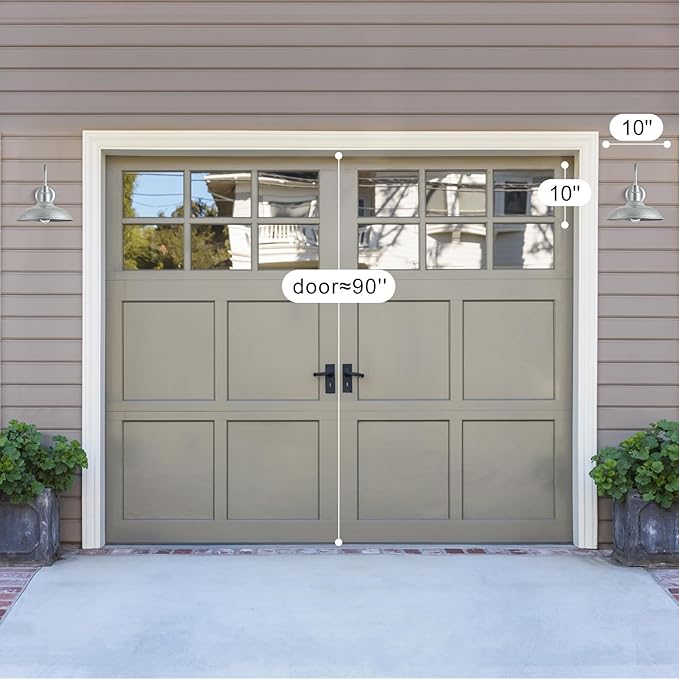 10'' Dome Outdoor Gooseneck Barn Light, Galvanized Steel Exterior Wal...