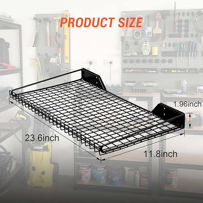 Wallmaster Garage Wall Shelf 2 Pack 23.6"x11.8" Wall Mount Heavy Du...