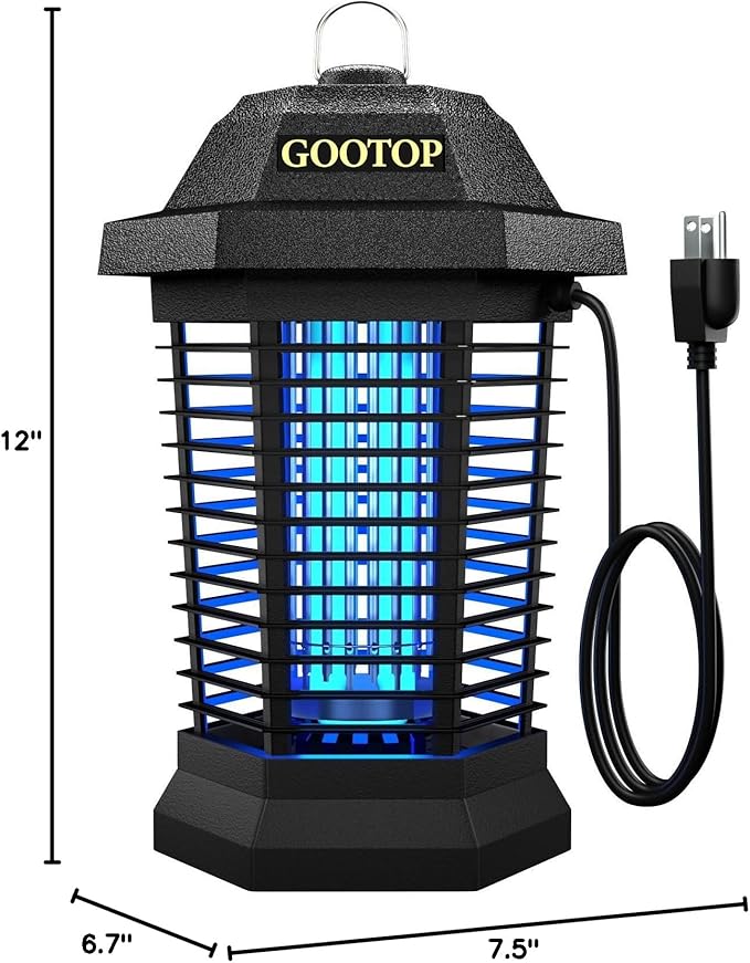 GOOTOP Bug Zapper Outdoor, Mosquito Zapper, 3 Prong Plug in Electric Fly Zapper