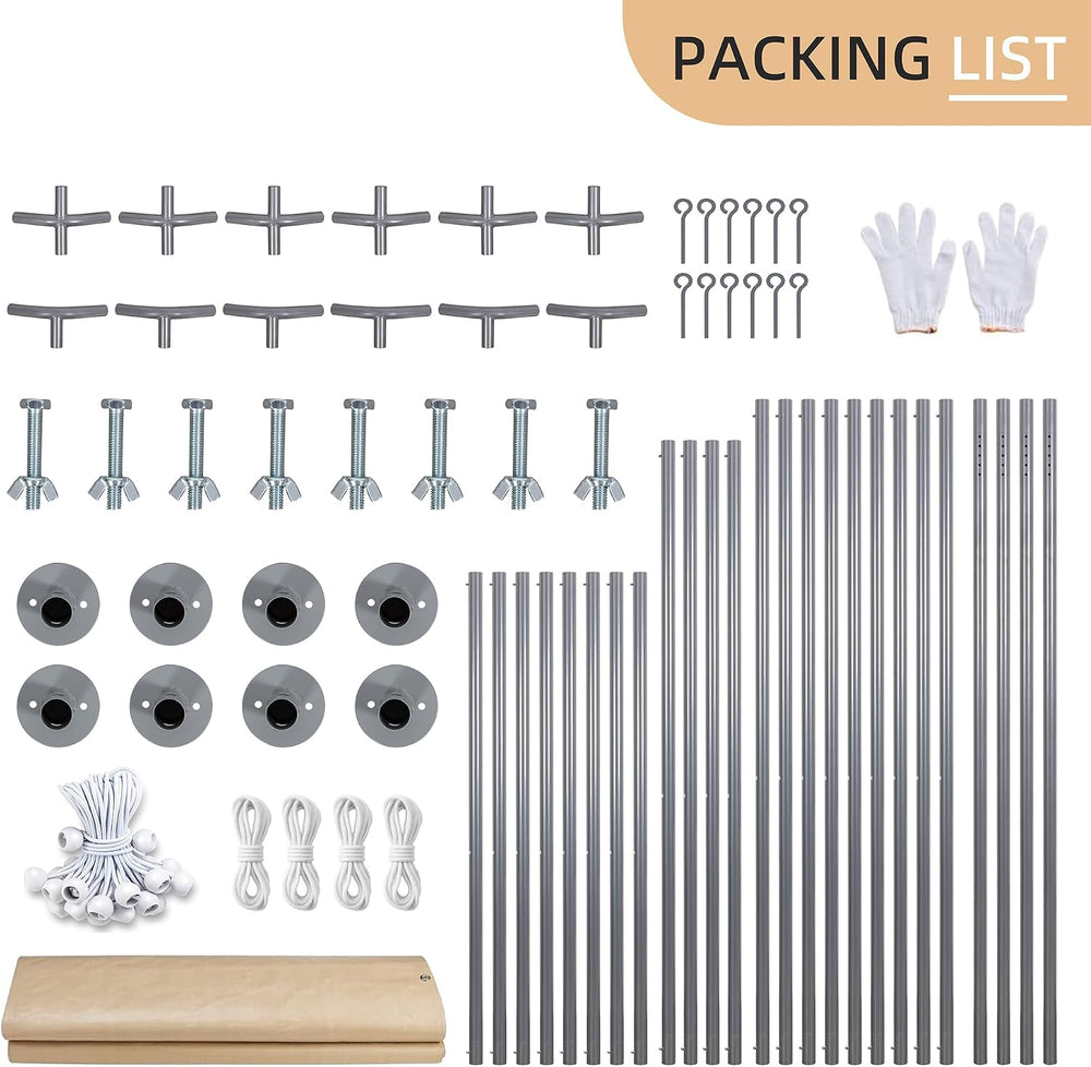 JY QAQA Carport, 10x20 FT Heavy Duty Carport with Removable Side Walls and Do...