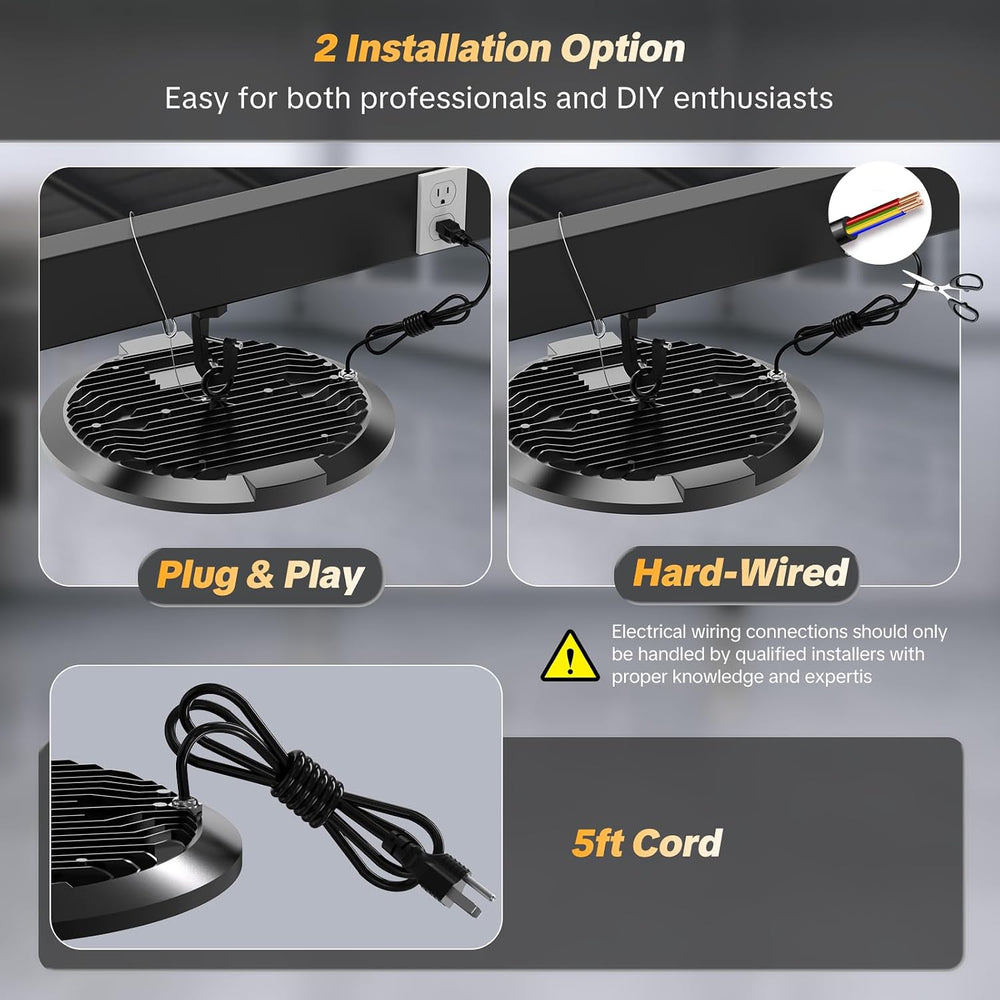 AIKVSXER 6 Pack 200W UFO LED High Bay Light, 30000LM 6000K LED Shop Light