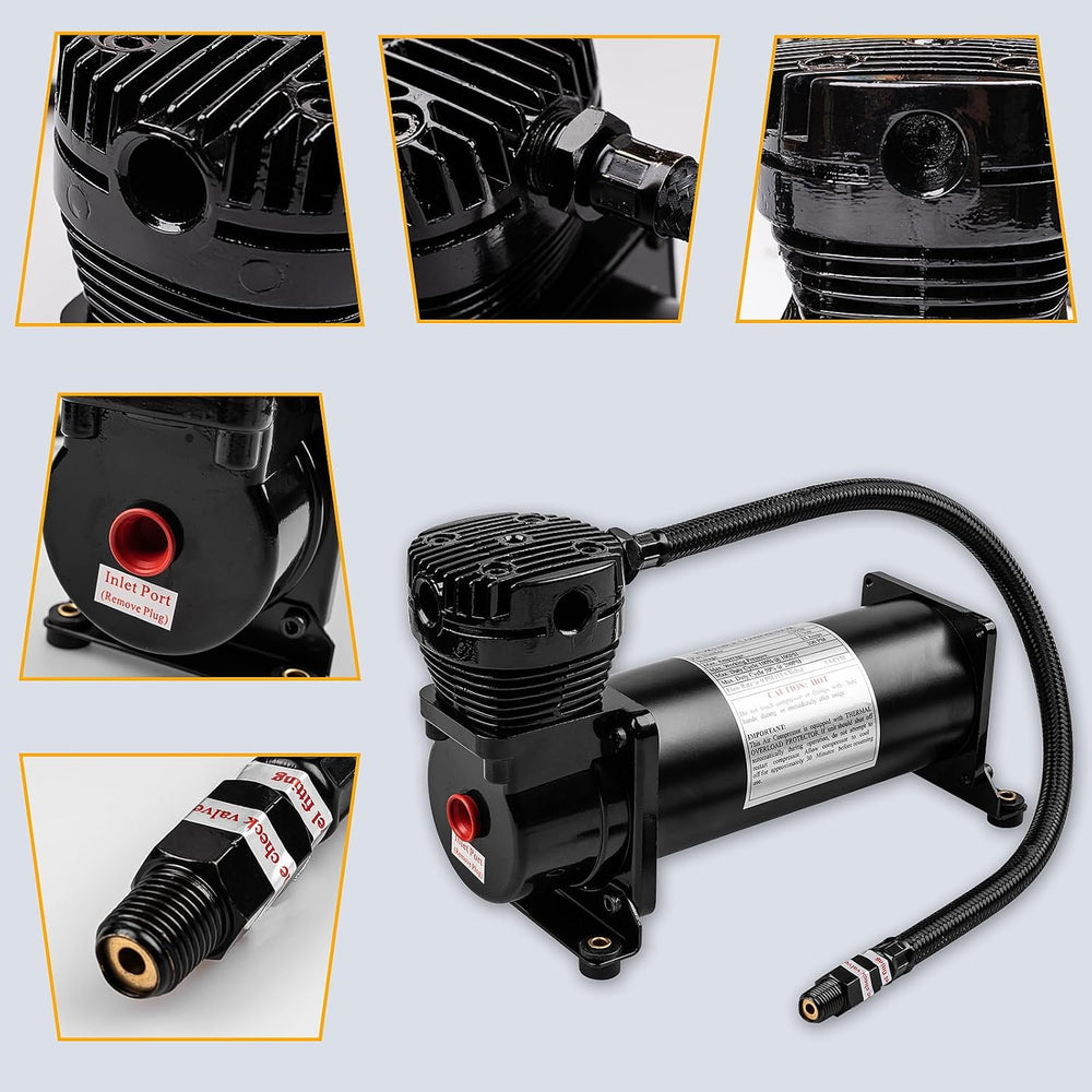 200 PSI Air Horn Compressor, 3/8 NPT Train Horns Ride Compressor