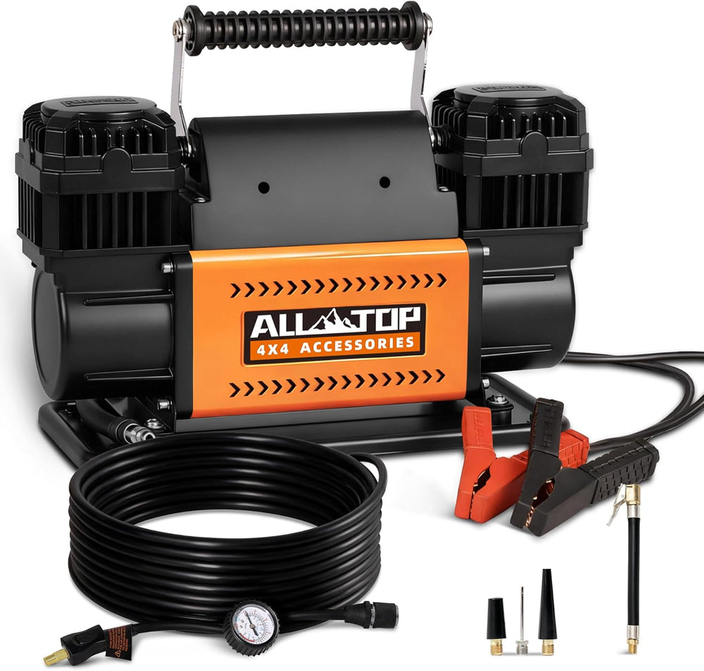 ALL-TOP Air Compressor Kit, Dual Cylinder 12V Portable Inflator 12.35 ft³/Min...