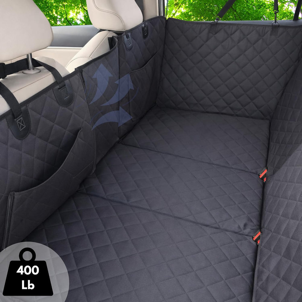 Dog Car Seat Cover for Back Seat with Hard Bottom - Backseat Extender