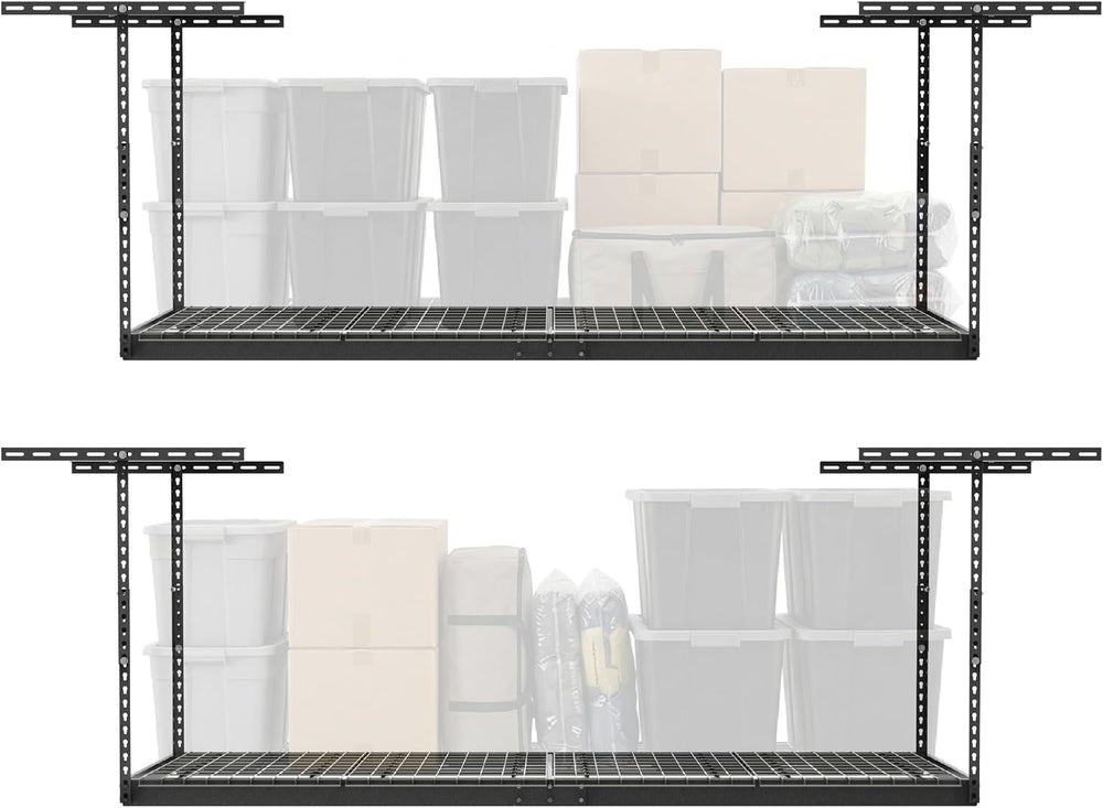 MonsterRAX 2-Pack 3x8 Overhead Garage Storage Rack, Hammertone