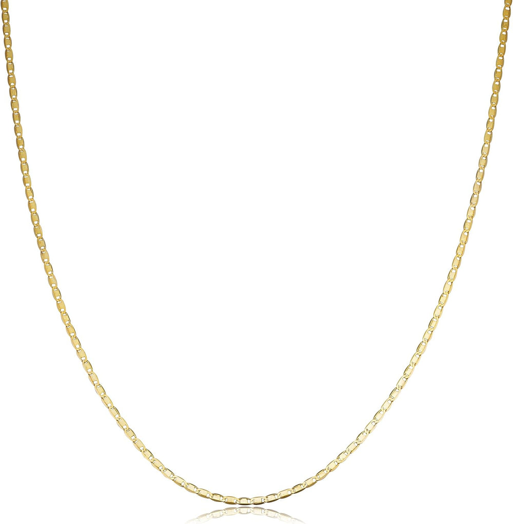 Kooljewelry Womens - 10k Yellow Gold Flat Oval Link Chain Necklace