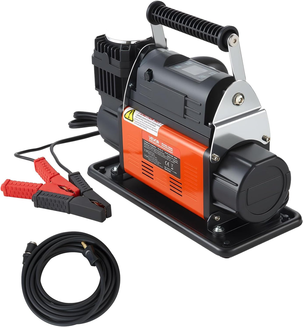 VEVOR 12V Heavy Duty Air Compressor, Auto-Stop Portable Tire Inflator with LC...