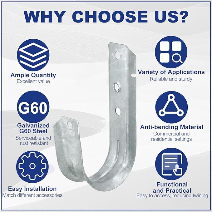 Gisafai 100 Cable Support J Hook, Cable Hooks