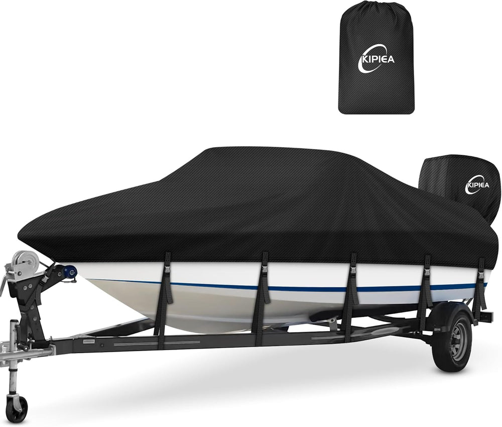 1300D Boat Cover - Heavy Duty Waterproof Boat Covers and Motor Cover, Double ...