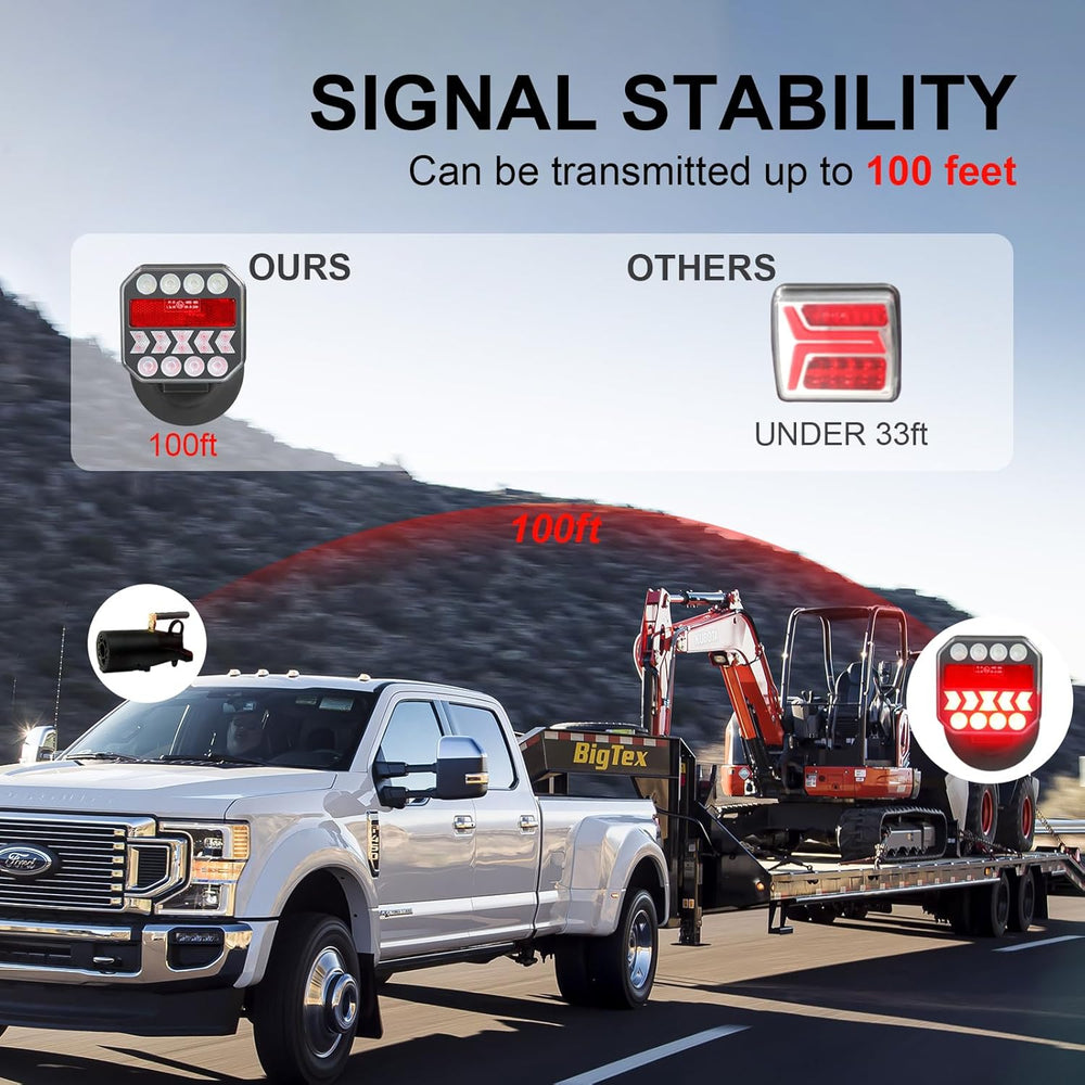 Agrieyes T312 Wireless Trailer Lights w/USB-C, Magnetic Tow Light Kit