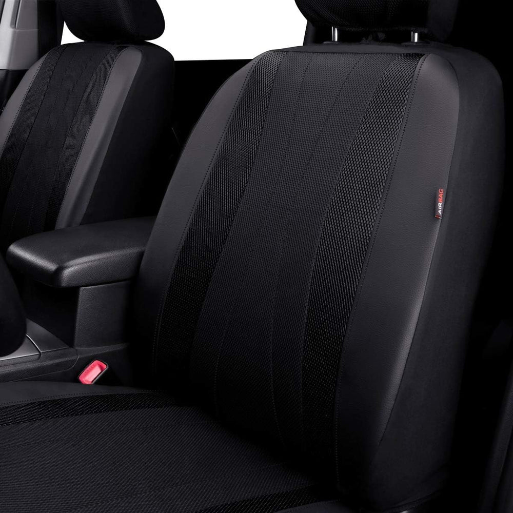 Flying Banner car seat Covers Full Set Faux Leather Air Mesh Breathable Man L...